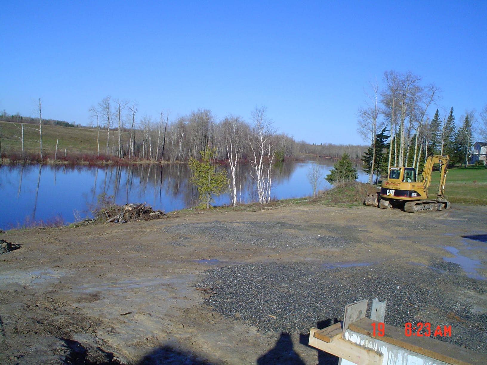 Residential property with fresh sod and landscape features